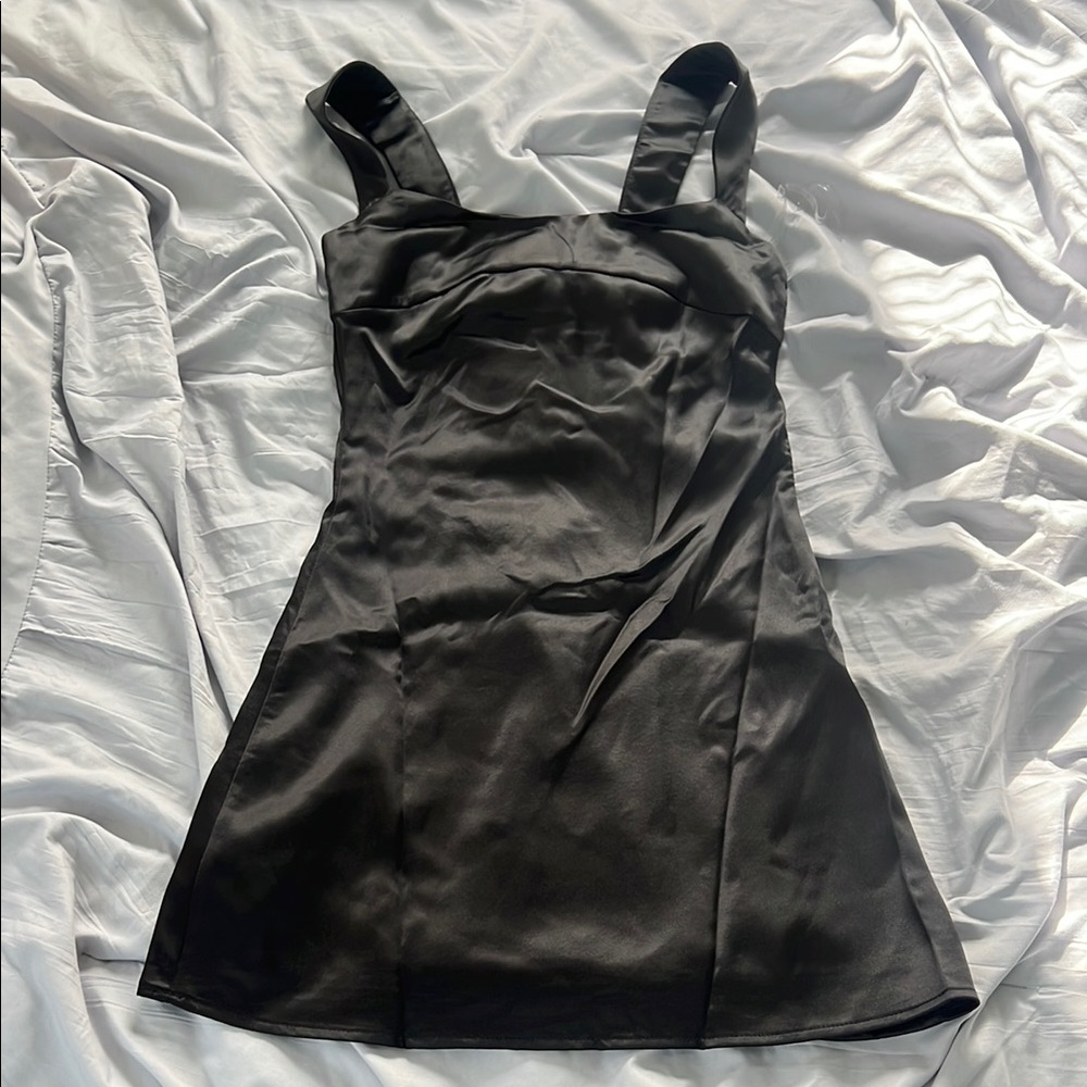 PEPPERMAYO Black satin mini dress SIZE XXS NWT
